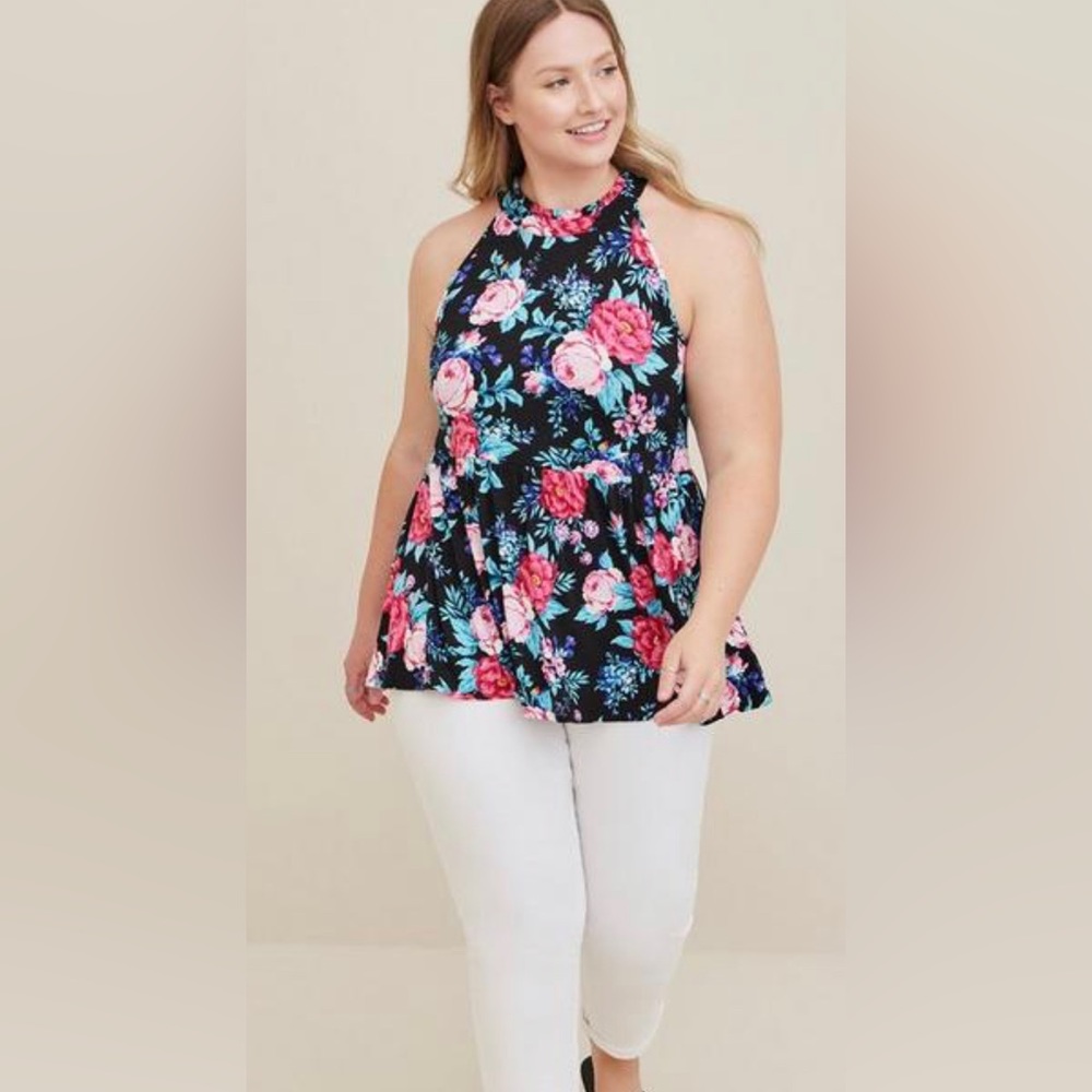 Torrid size 1 (14/16) Babydoll Super Soft Slub Halter Neck Tank